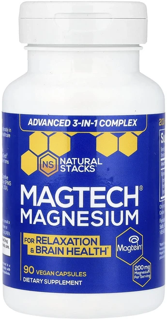 네츄럴스택스 MagTech 마그네슘 컴플렉스 베지캡슐 90정, 4개 - 쿠팡
