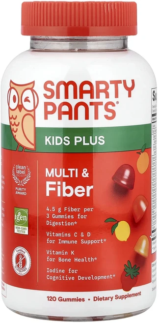 새해 첫좋은선물 SmartyPants 키즈 플러스 종합비타민 & 식이섬유 딸기 오렌지 및 레몬 구미젤리 120개 제대로 할인합니다, SmartyPants키즈플러스종합비타민식이섬유딸기오렌지 - 쿠팡