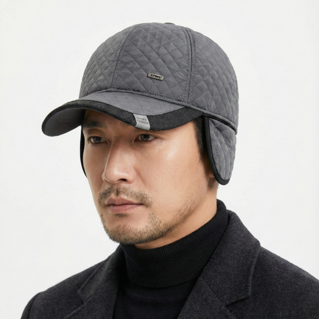 코드코드 남성용 겨울 방한 귀달이 등산 모자, 그레이