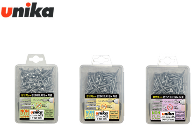 유니카 논프라피스 스테인레스 나사못 칼브럭 콘크리트 타일 둥근 접시 와셔 일체형, 10.F-545-SDN(접시60개), 1개