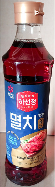 하선정 멸치액젓 조미액젓 김치양념 업소용 800g, 1개