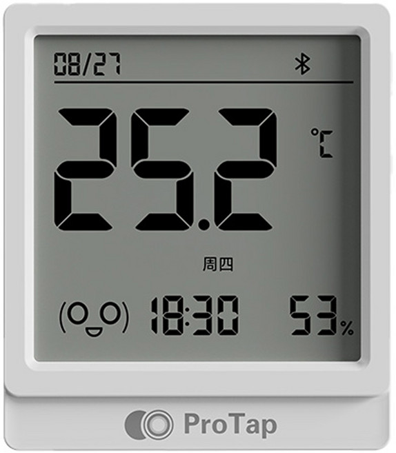 ProTap 藍牙溫濕度計 T1 3.2吋螢幕 高精度傳感器 可磁吸, 白, 1個