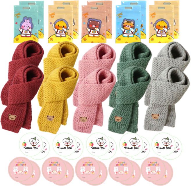 아기 유아 아동 키즈 머플러 목도리 넥워머 어린이집 유치원 답례품 선물, 1개, 10개세트