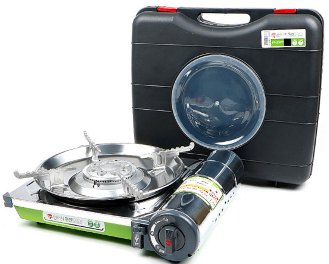 썬터치 고화력 휴대용 가스버너 ST-20000/3387/가스렌지, 그린, 2개