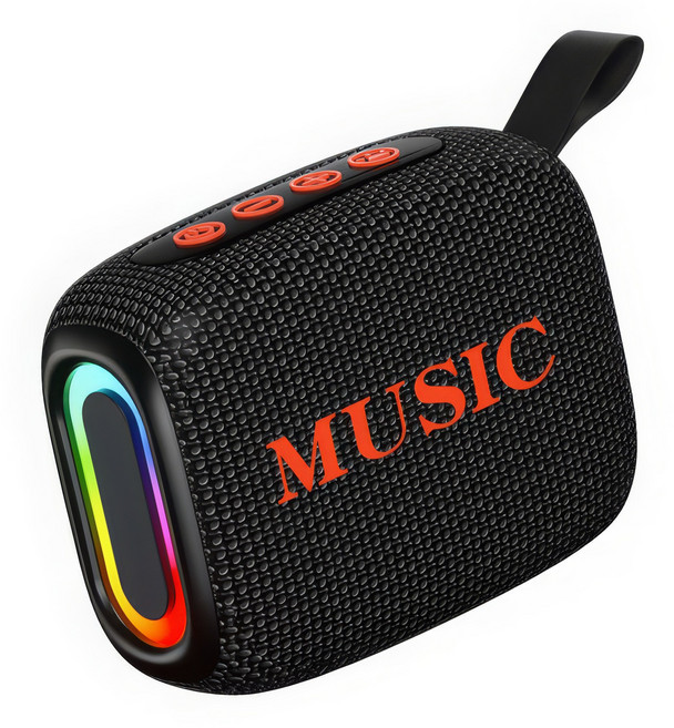 RUNHome LED 고음질 블루투스 스피커 휴대용 미니 자전거 차량용, 블랙