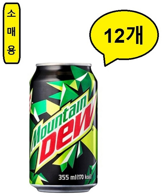 롯데칠성음료 마운틴듀, 12개, 355ml