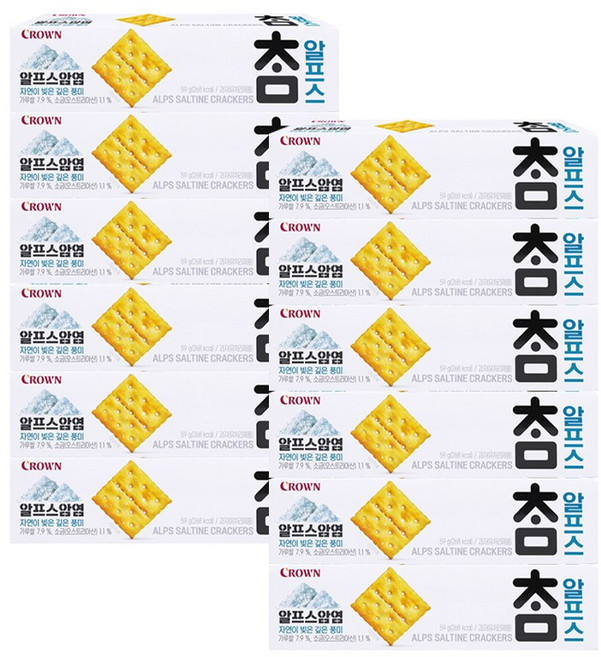 크라운 참 크래커 알프스, 59g, 12개