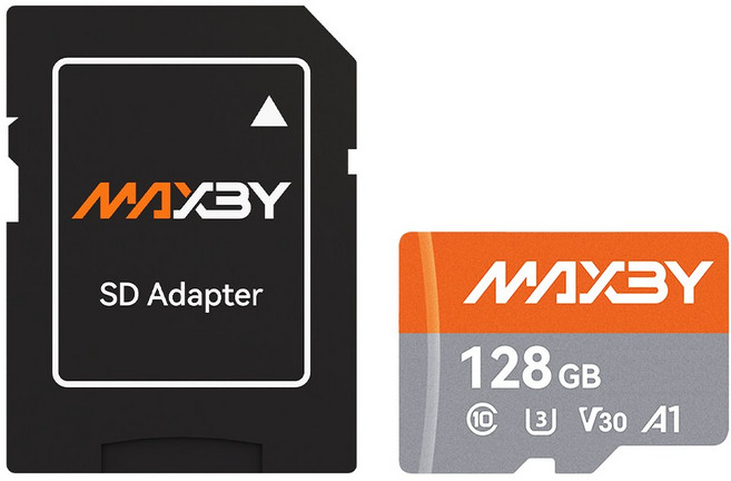 MAXBY 맥바이 메모리카드 128G 마이크로 SD카드 드론 블랙박스 CCTV 호환 메모리카드 4K촬영 U3 V30 A1 고속 TF메모리카드, 1개, 32GB
