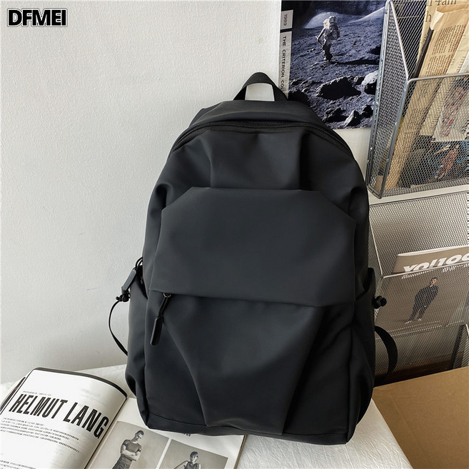 DFMEI 防水尼龍布韓版雙肩包大容量大學生書包男士褶皺休閒旅行電腦揹包