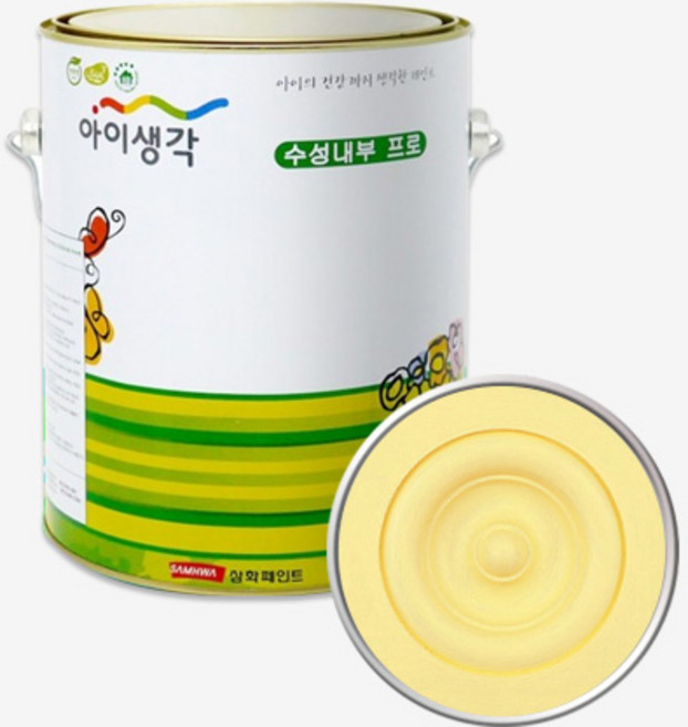 아이생각 수성페인트 무광 4L, 개나리옐로우, 1개