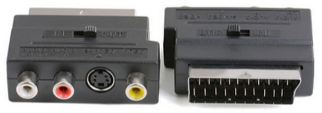 SCART 歐插轉接頭 AV RCA 端子 輸入輸出可調 (款式隨機), 1個