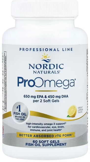 노르딕 내추럴스 프로오메가 피쉬젤라틴 1280 mg EPA 650DHA 450 레몬 맛 60 피쉬 소프트젤, 60정, 1개 - 쿠팡