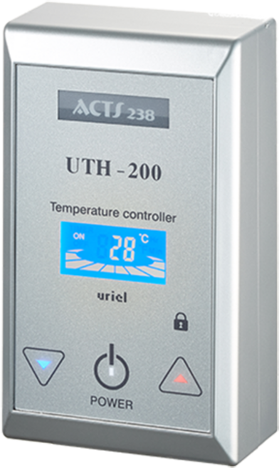 우리엘전자 UTH-200 4Kw 온도조절기 전기난방 난방필름 조절기, 조절기+온도센서+파워코드, 실버