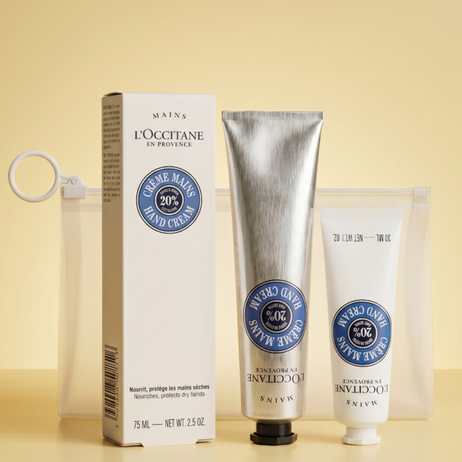 록시땅 핸드크림 75ml & 30ml 시어버터 MEPLY 파우치 세트, 1세트