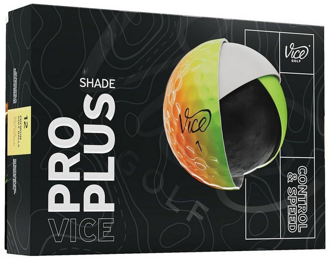 바이스골프 Vice Pro Plus 골프공 화이트, 옐로우/오렌지 쉐이드