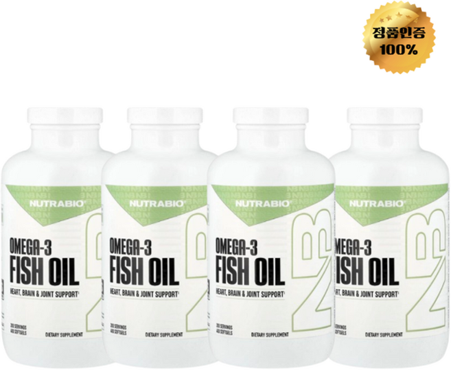 2+2 뉴트라바이오 오메가3 피쉬 오일 1000mg 소프트젤 400정, 4개, 400회분