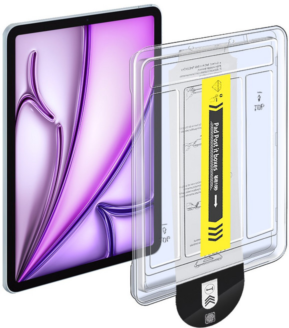 DANYCASE 아이패드 강화유리 보호 먼지 없는 필름 세트, HD 투명도, 1개