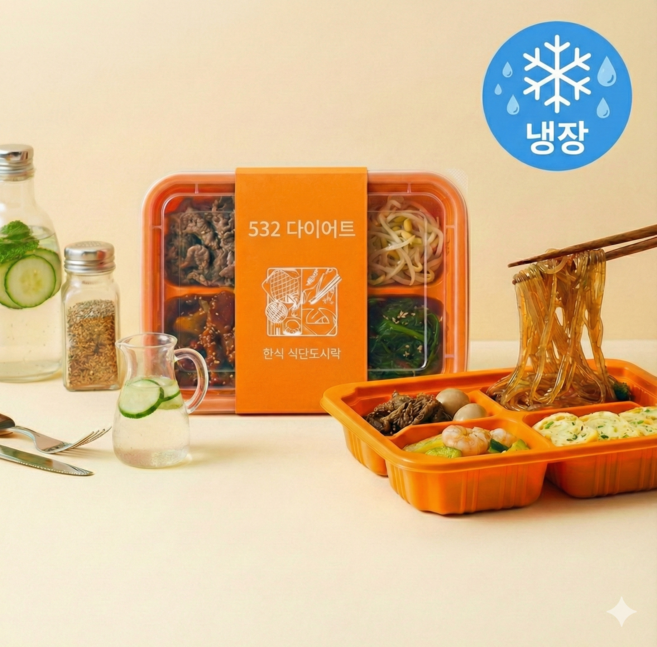 냉장 도시락 다이어트 식단 한식 건강식 조리 배송, 180g, 28개