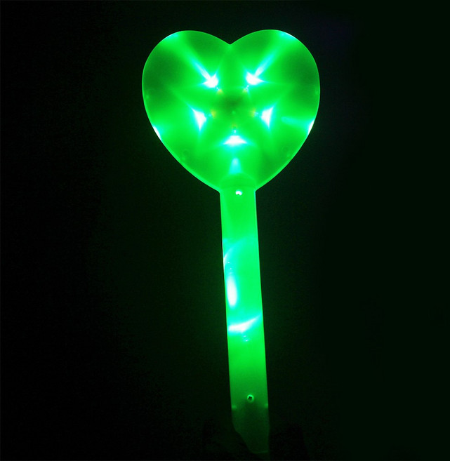 LED 별봉 콘서트 왕별봉 야광 주황색 하트봉 재롱잔치, 왕하트봉_그린