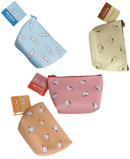 산리오 캐릭터 페이스 동전지갑 미니 파우치 산리오 수납함 가방 고리형