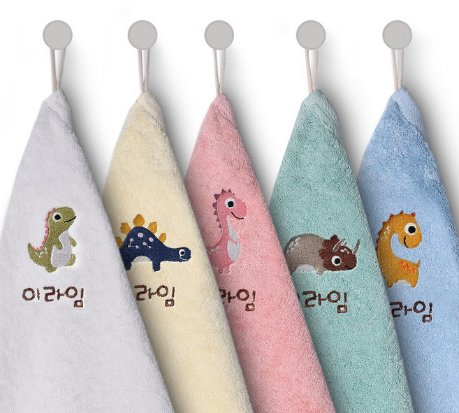 라임데일리 어린이집 고리수건, 공룡, 1세트