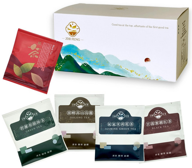 至峰茶業 日月潭紅茶 三角立體茶包, 1個, 綜合組(每款各4包)