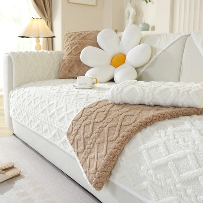 오라이프샵 웨이브 쇼파패드 극세사 겨울 미끄럼방지 논슬립 W01