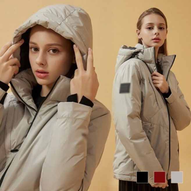 3컬러 스카니 여자 겨울 패딩 자켓 회사원 출퇴근 보온 방한 점퍼 두툼한 웰론 헤비패딩