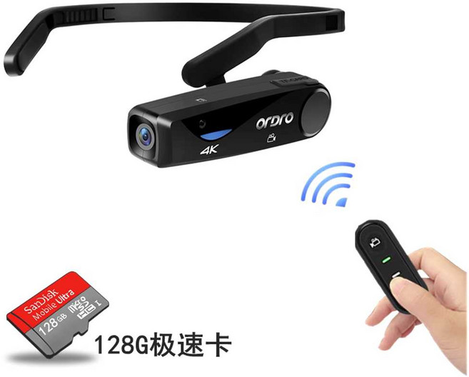 액션캠 헤드셋 카메라 웹카메라 생중계 4K 바디캠, 블랙 EP6+리모컨+128G 스피드 카드+선물하기 4K, 블랙 EP6+리모컨+128G 4K