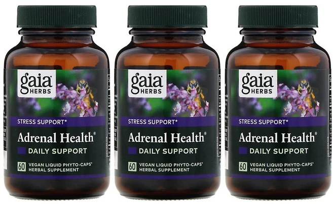 가이아허브 Adrenal Health 60 식물성 액상 캡슐 홍경천 홀리바질잎 추출물 로자빈 유제놀 함유, 60정, 3개 - 쿠팡