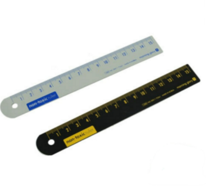 모닝글로리 무독성 슬림 15cm 스틸자, 2개, 블랙