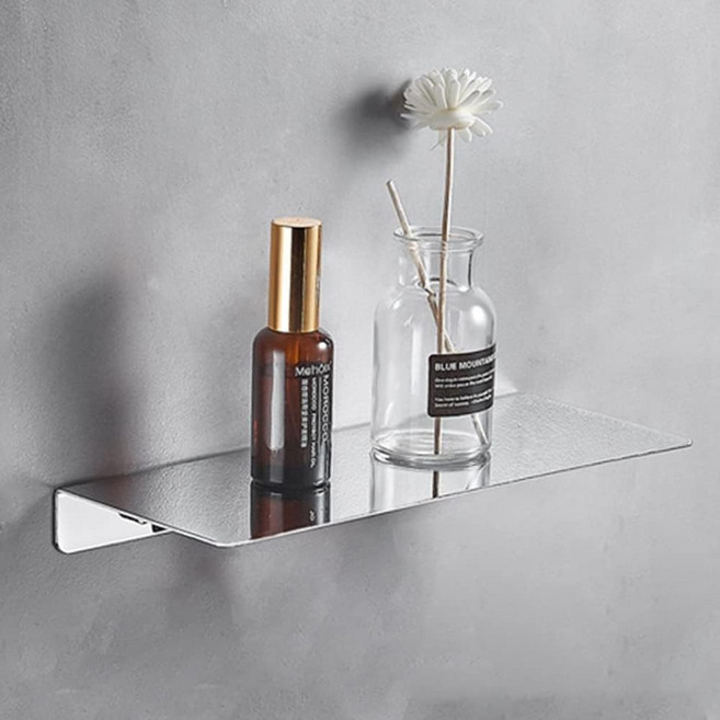 스테인리스 스틸 욕실 선반 정리함 벽걸이형 샤워 캐디 선반 밝은 은색 마감 심플 스타일 주방 선반 가정용 샤워 보관함