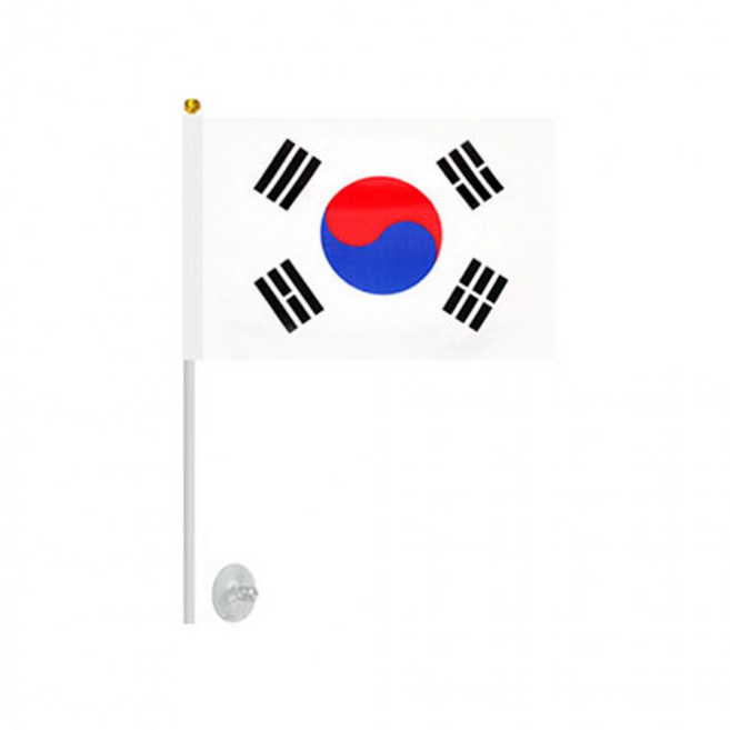 2in1 흡착식 태극기 행사용 태극기 미니국기 손깃발 소형태극기, 1개, 미니태극기(본품+거치흡착판)