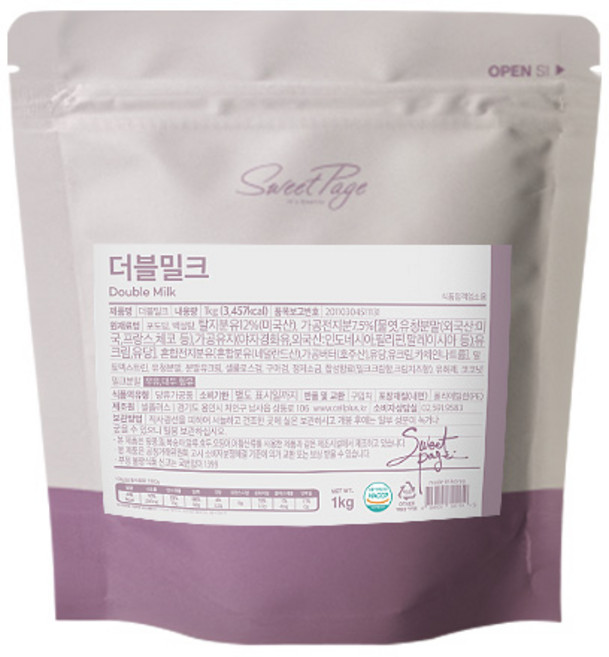 스위트페이지 더블밀크 파우더 1kg, 1개입, 1개