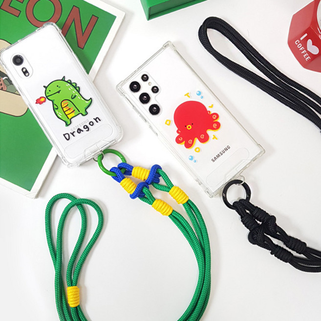 2줄스트랩 크로스 숄더끈 아동 롱 목걸이 폰스트랩 갤럭시 A24 춘식이2 A245