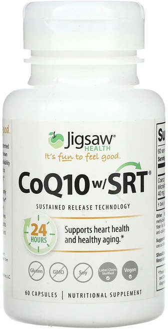 새해 첫좋은선물 Jigsaw Health CoQ10 w/ SRT 캡슐 60정(캡슐 1정당 100mg) 제대로 할인합니다, JigsawHealthCoQ10wSRT캡슐60정캡슐1정, 1개 - 쿠팡