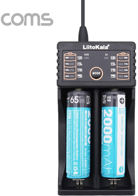 IF309 건전지 충전기 2Port 18650 AA AAA 배터리 충전, 1개