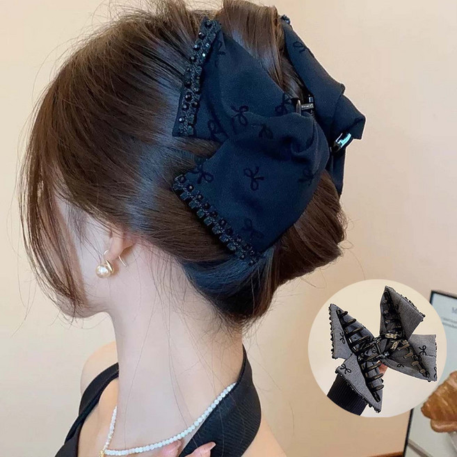[루이/럭셔리 디자인] 왕 리본 올림머리핀 고급 실크 소재 내구성 강화