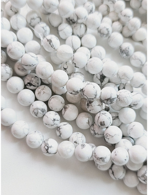 A하울라이트 백송석 1줄 천연석 원석비즈 재료