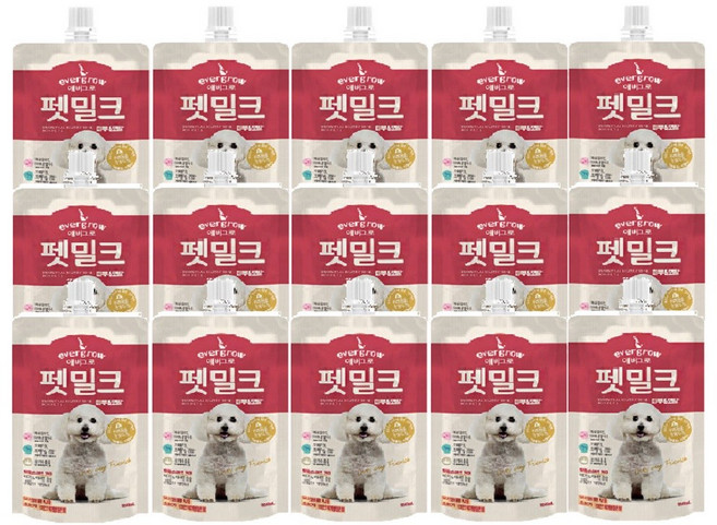 sj 15개 에버그로 펫밀크 피부&모발 150ml 애완동물 고양이 강아지 우유