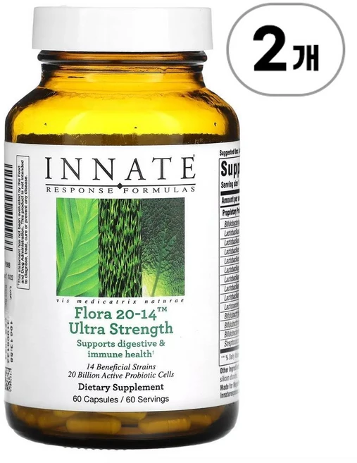 이네이트리스폰스 플로라 20-14 울트라 스트렝스 Innate Response Formulas Flora 20-14 Ultra Strength 60정, 2개 - 쿠팡
