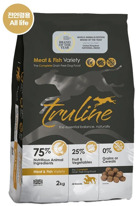 트루라인 전연령 미트앤피쉬 레귤러바이트 강아지 건식사료, 1개, 2kg, 닭 - 쿠팡