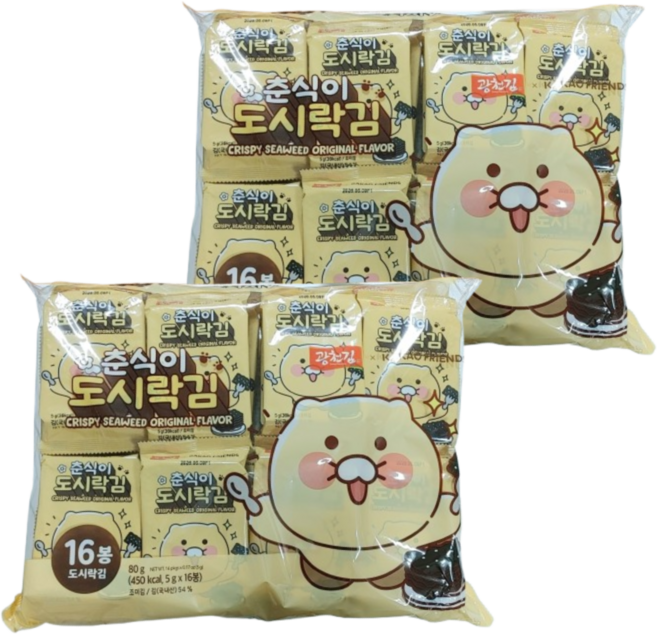 광천김 춘식이 도시락김, 2개, 80g