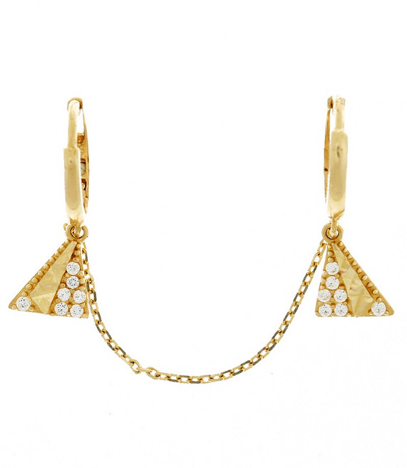 14k 트위드 투핀 체인 귀걸이 (한쪽가격)