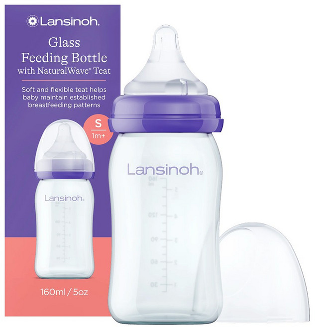 란시노 내추럴웨이브 젖병, 혼합색상, 160ml, 1개