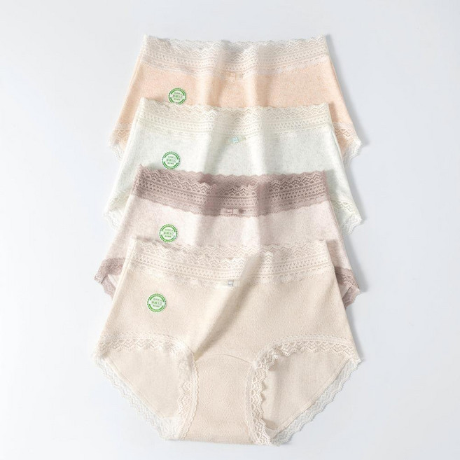 유기농 순면 여성팬티 미디 50수 편한 하이웨스트 면 팬티 4종세트