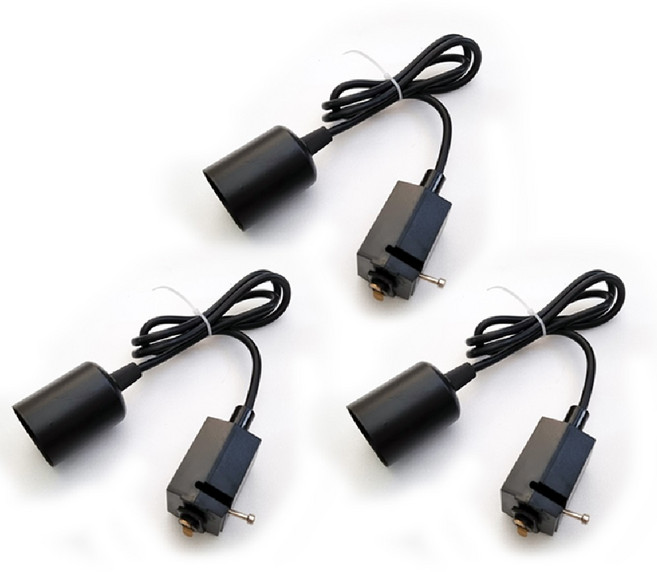 960mm LED 볼전구 레일 소켓, 블랙, 3개