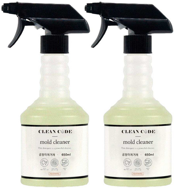 클린코드 초강력 곰팡이제거제 벽 벽지 화장실 베란다 실리콘 창틀 욕실 결로, 2개, 650ml