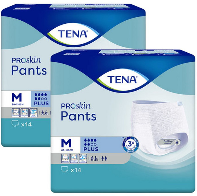 언더웨어 플러스 중형 14매입 2팩 성인용 기저귀, 14개입, 2개