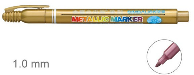SIMBALION 雄獅 金屬色奇異筆 速乾 耐水 MM-610, 1個, 綠色, 綠色
